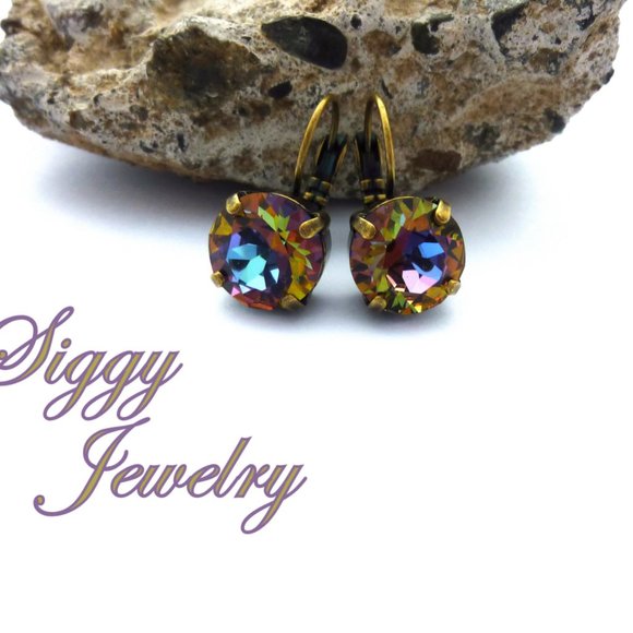Swarovski Crystal Volcano Earrings in 11mm - Picture 4 of 8